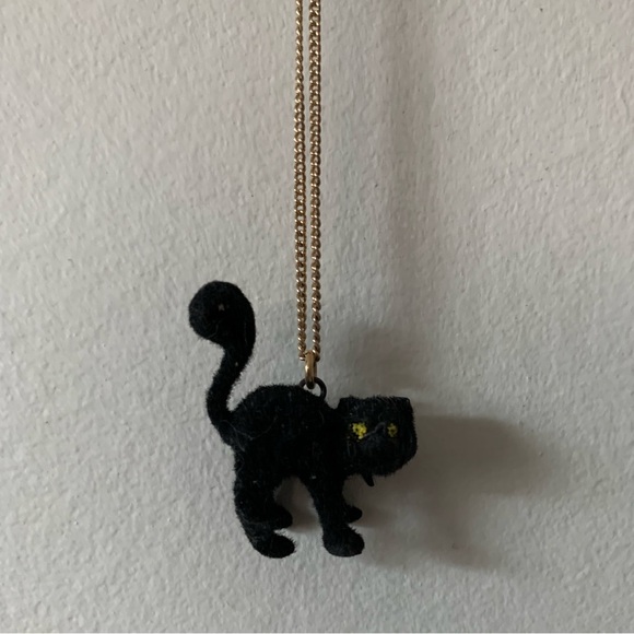 New vintage black cat pendant necklace - Picture 7 of 13